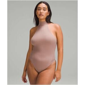 NWT Lululemon Wundermost Ultra-Soft Nulu Mock-Neck Bodysuit Twilight Rose Sz XS